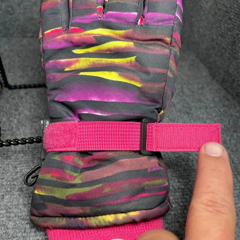 Nice Caps Winter Gloves Youth L/XL Pink/Black Thinsulate Lined Waterproof